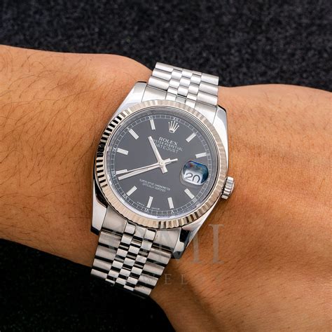 rolex black dial datejust 36mm